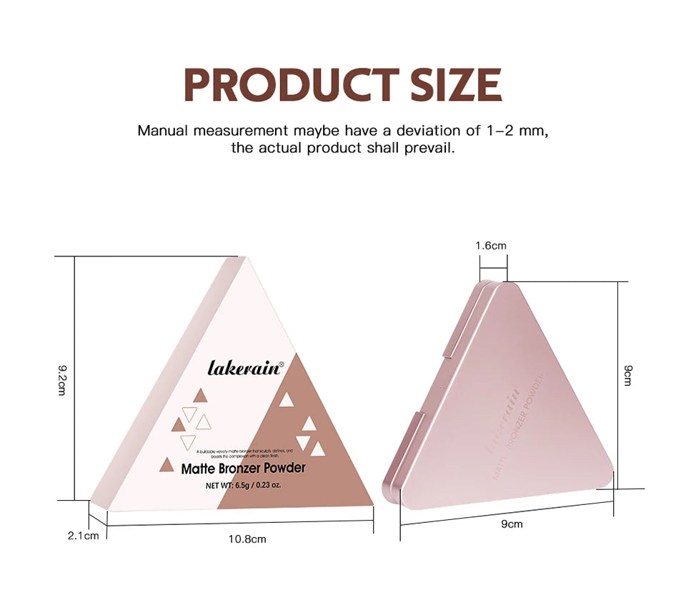 Long-Lasting Matte Bronzer Powder for Smooth Face Contouring - 15