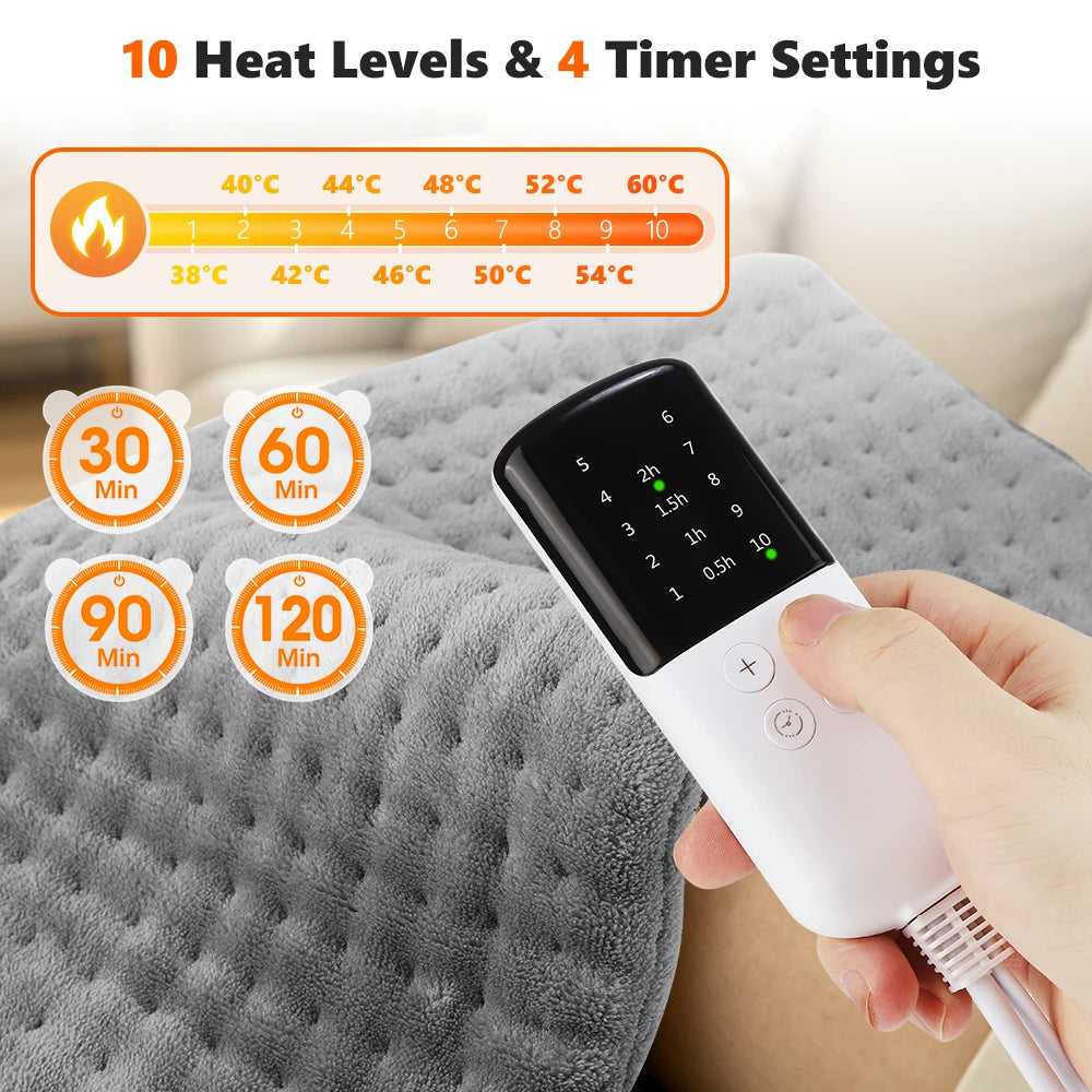 Electric Flannel Heating Pad for Back Pain and Muscle Relief