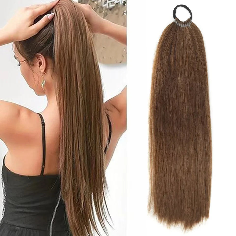 24-Inch Straight Synthetic Ponytail Extension - 8