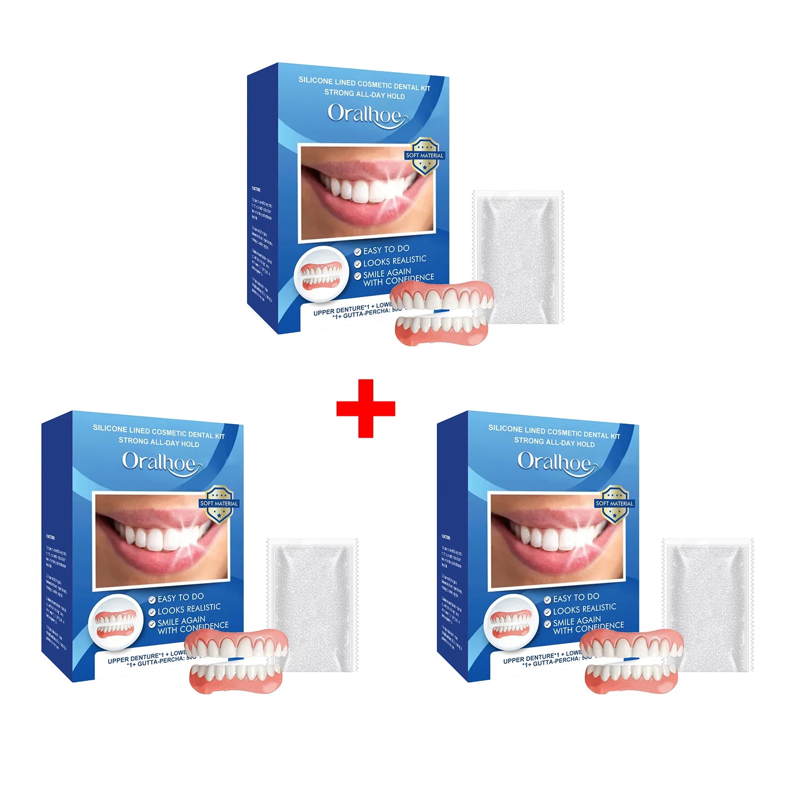 Instant Cosmetic Dental Kit for Upper and Lower Teeth Smile Restoration - 15