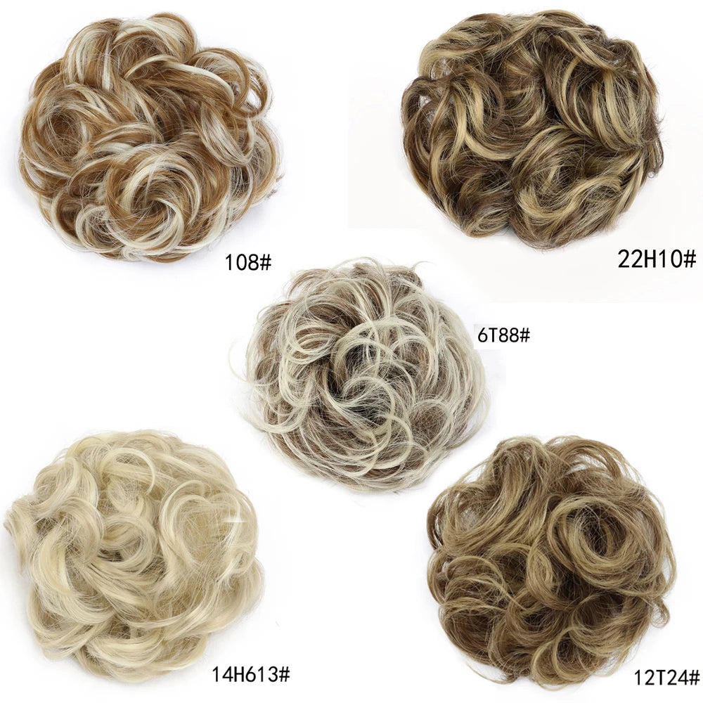 Messy Curly Bun Hair Scrunchie for Instant Volumized Updo Hairstyles - 2