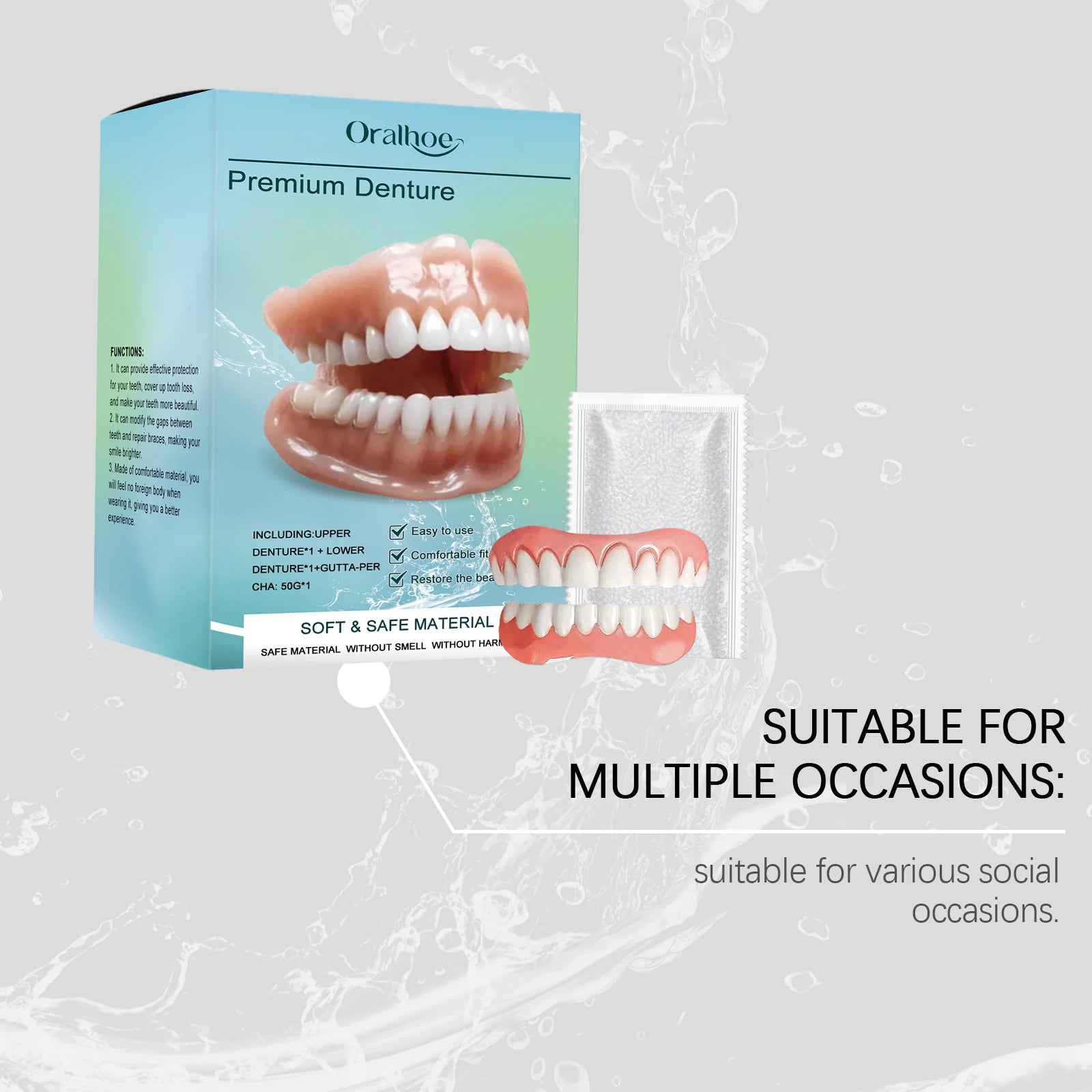 Temporary Silicone Denture Set for Beautiful Smiles and Tooth Repair - 12