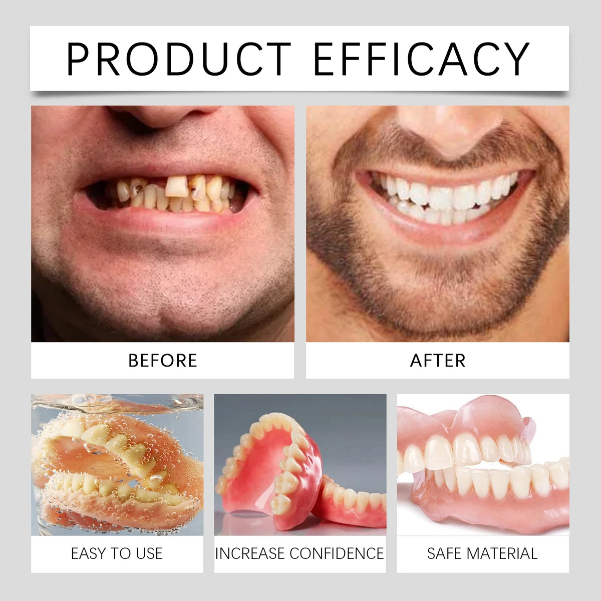 Temporary Silicone Denture Set for Beautiful Smiles and Tooth Repair