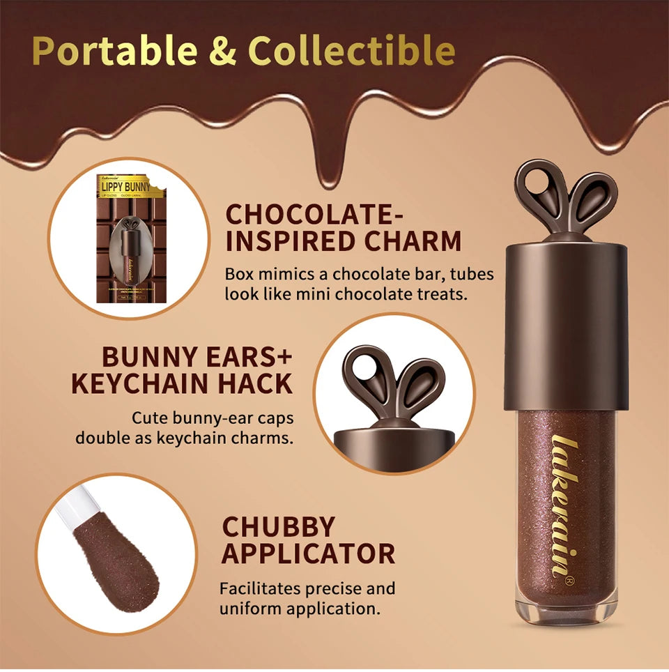 Honey and Chocolate Moisturizing Lip Gloss Set for Hydrated Lips
