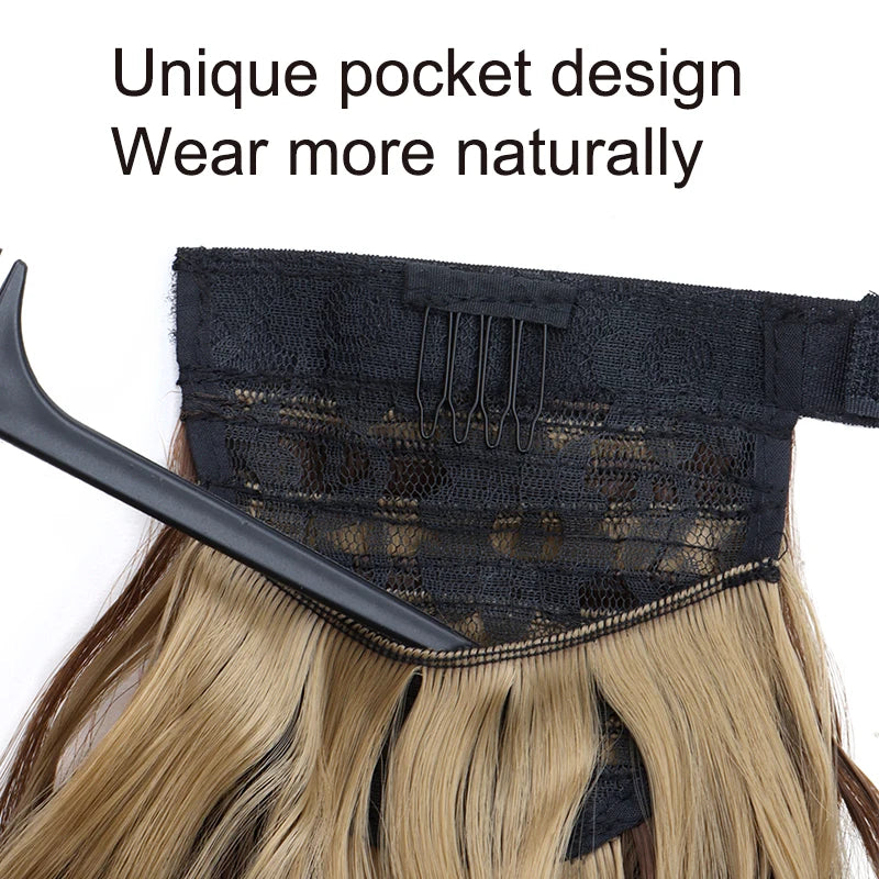 14-Inch Wavy Wrap-Around Clip-In Ponytail Hair Extension - 7
