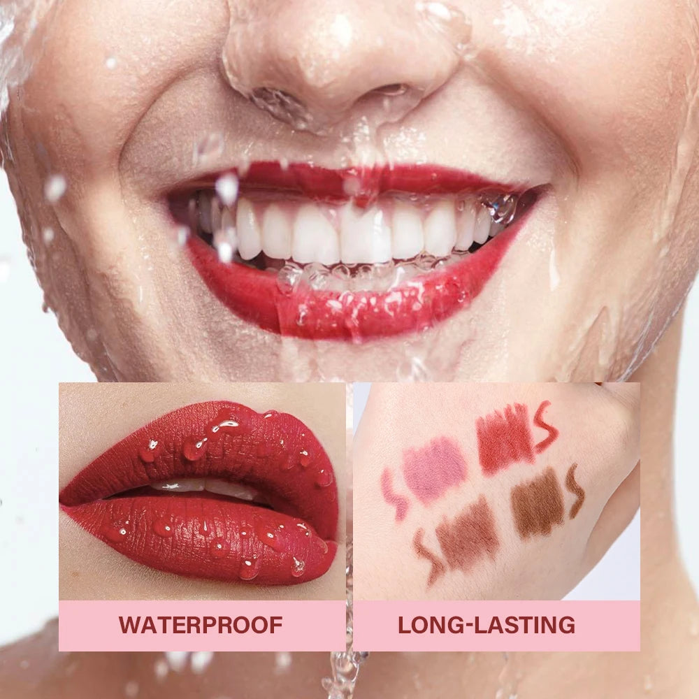 Waterproof Matte Lip Liner Pencil Set for Long-Lasting Defined Lips - 3