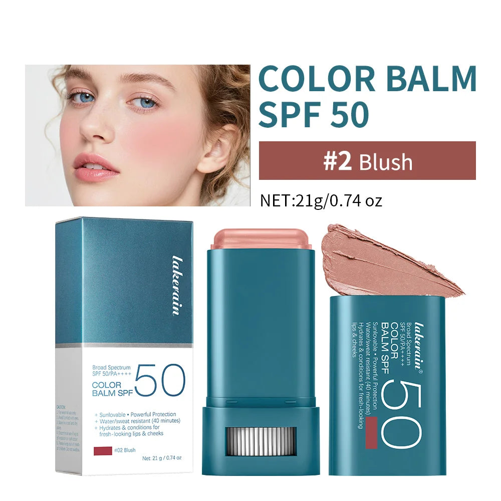 Hydrating SPF 50 Tinted Blush Balm Stick for Natural Sun Protection - 24