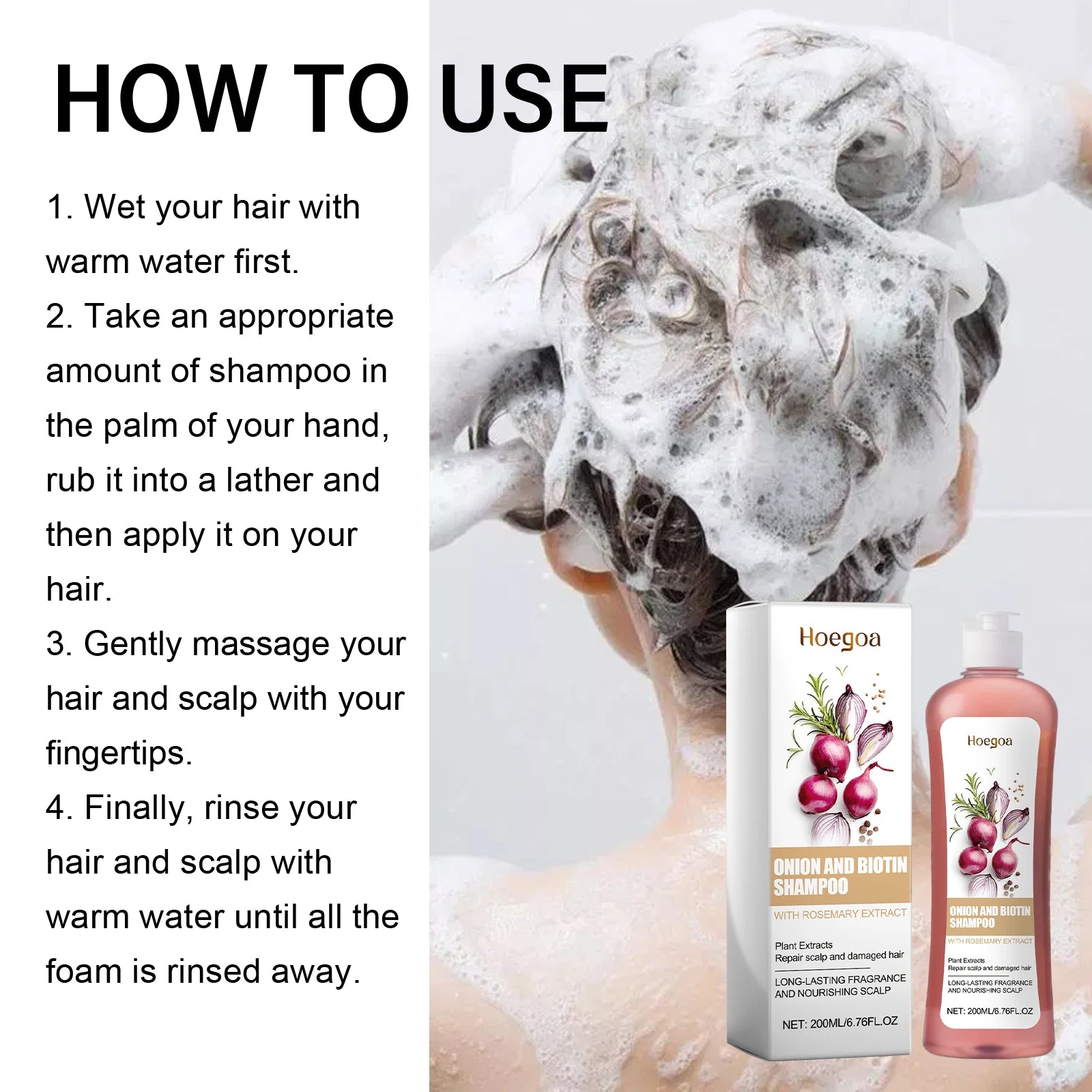 Onion and Biotin Shampoo for Hair Growth and Scalp Repair - 10