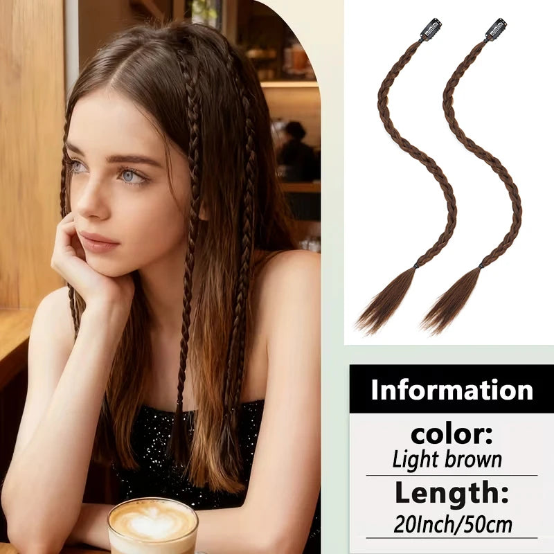 20-Inch Clip-In Braided Hair Extensions for Instant Styling