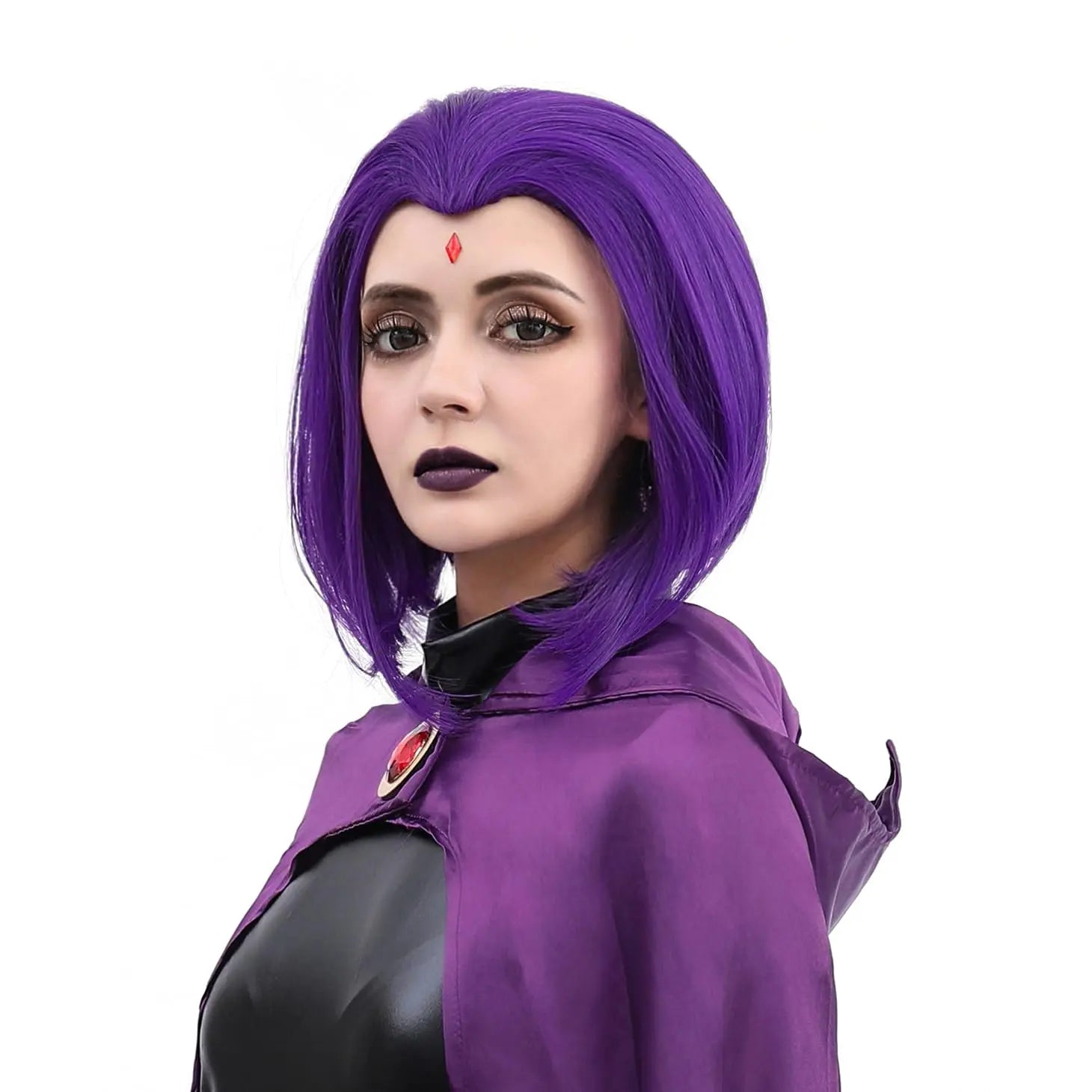 Short Purple Bob Cosplay Wig for Halloween Costume - 2