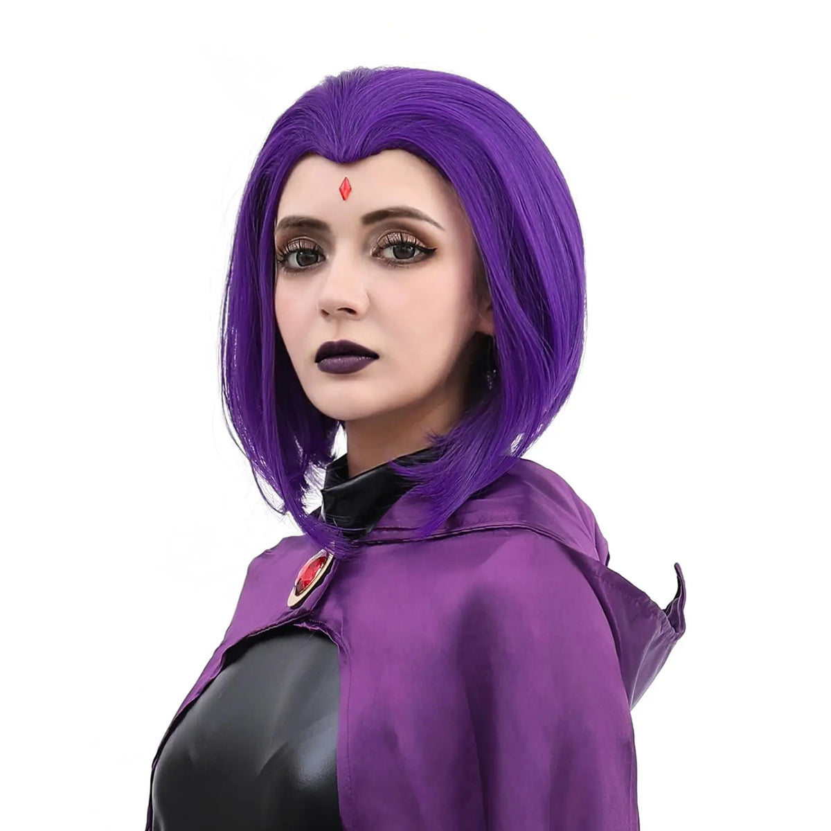 Short Purple Bob Cosplay Wig for Halloween Costume