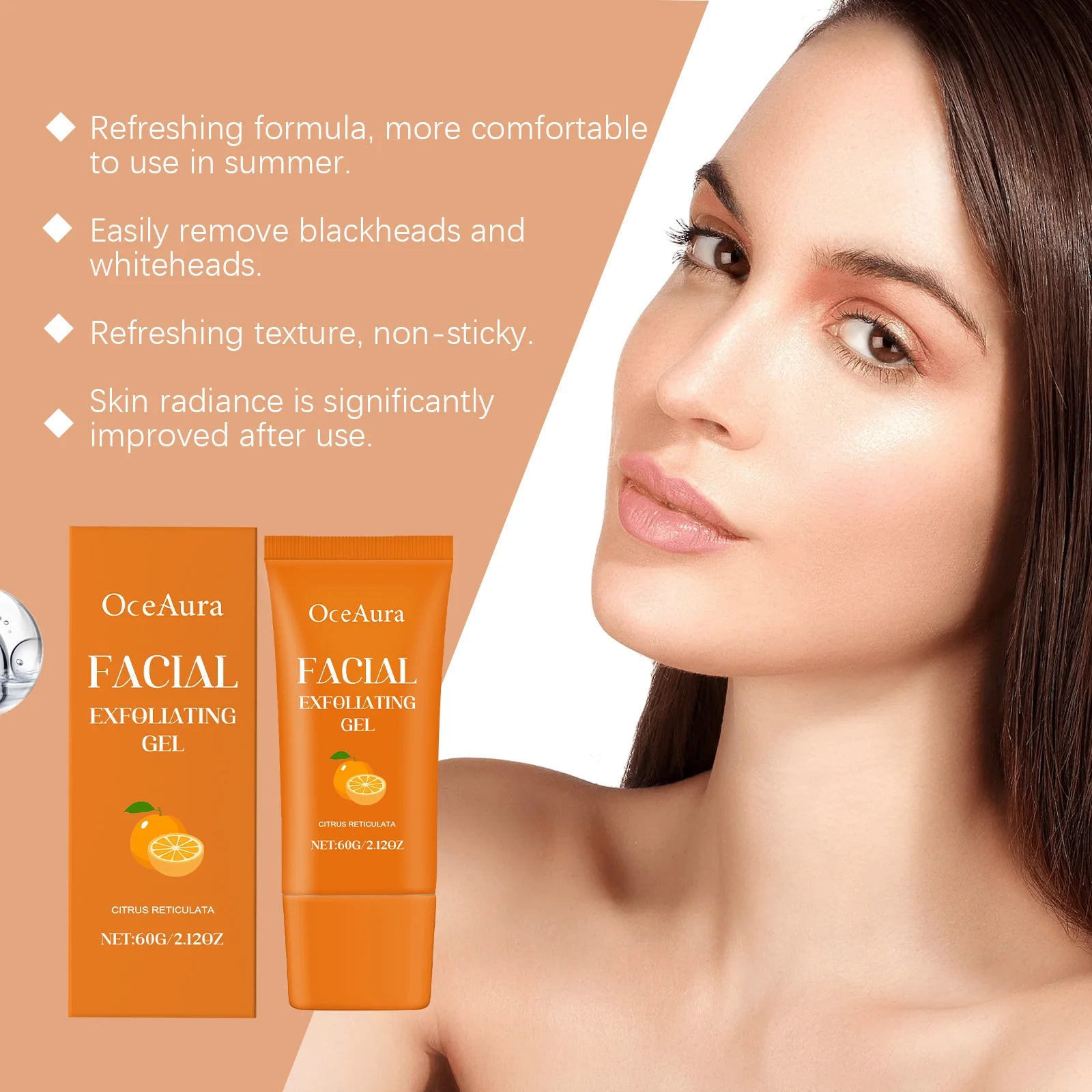 Brightening Orange Facial Exfoliating Gel for Smooth and Glowing Skin - 10