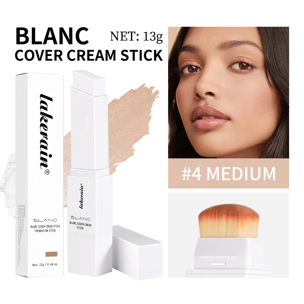 Color Changing Foundation Stick with Built-in Brush for Flawless Skin