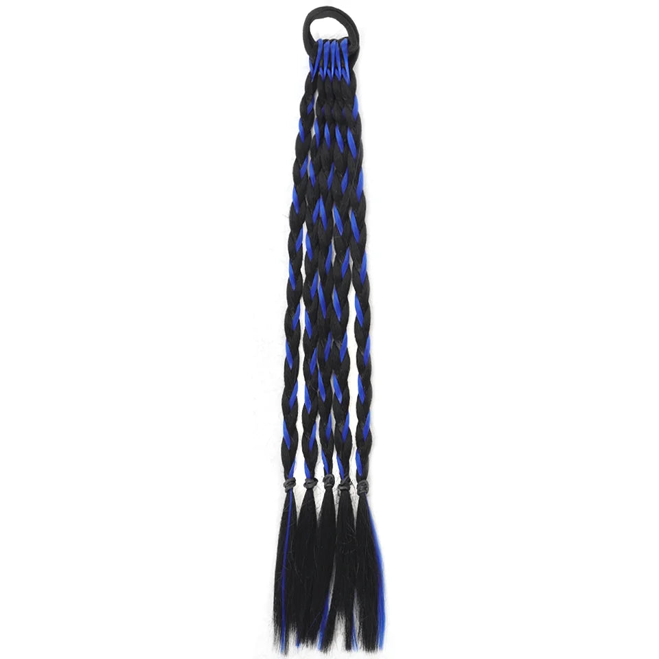 Colorful Synthetic Braided Ponytail Extension for Parties and Events - 8
