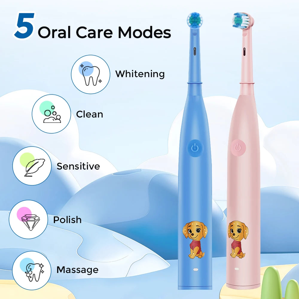 Rechargeable Electric Toothbrush for Kids with Soft Bristles and Timer - 8