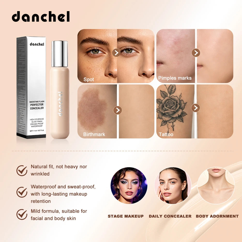 Full Coverage Waterproof Liquid Concealer for Face and Body Makeup - 3