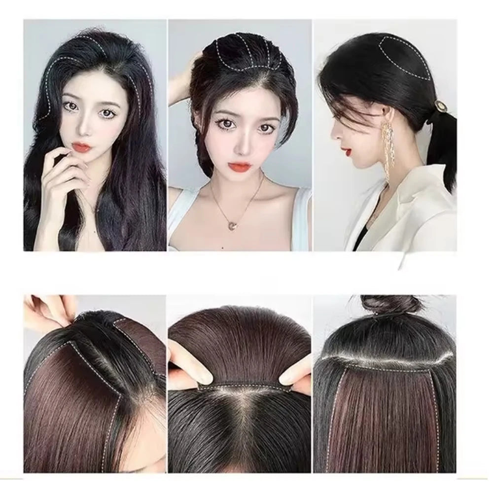 Seamless Invisible Clip-In Hair Patch Extensions for Women - 11