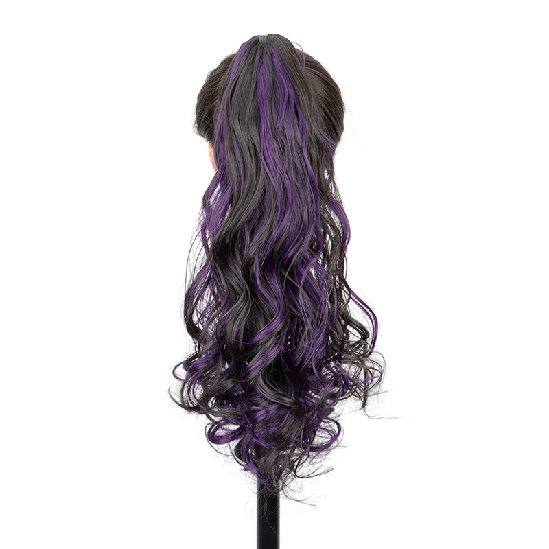 20-Inch Curly Highlighted Ponytail Extension with Claw Clip