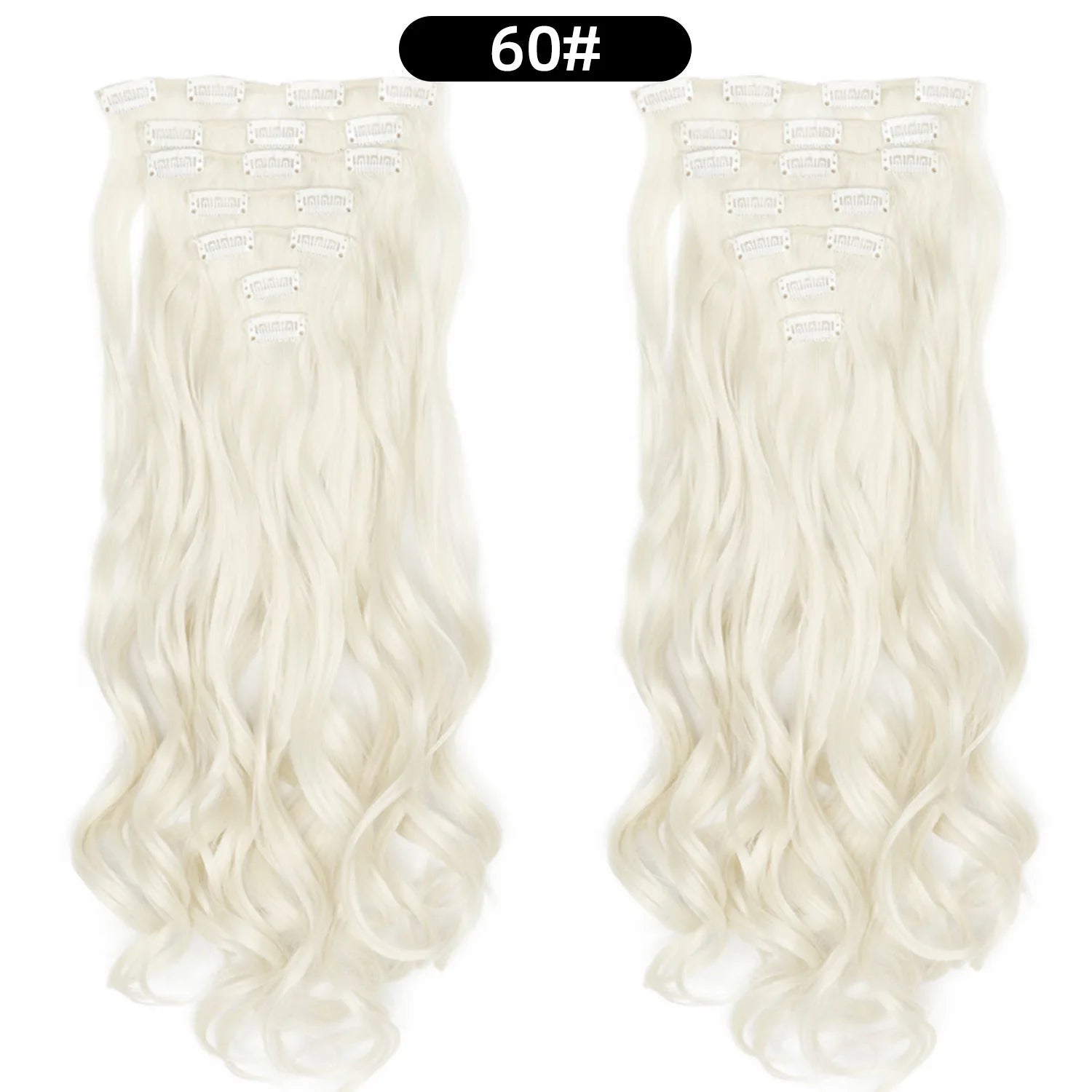 22 Inch Deep Wave Clip-In Hair Extensions Full Head Set - 34