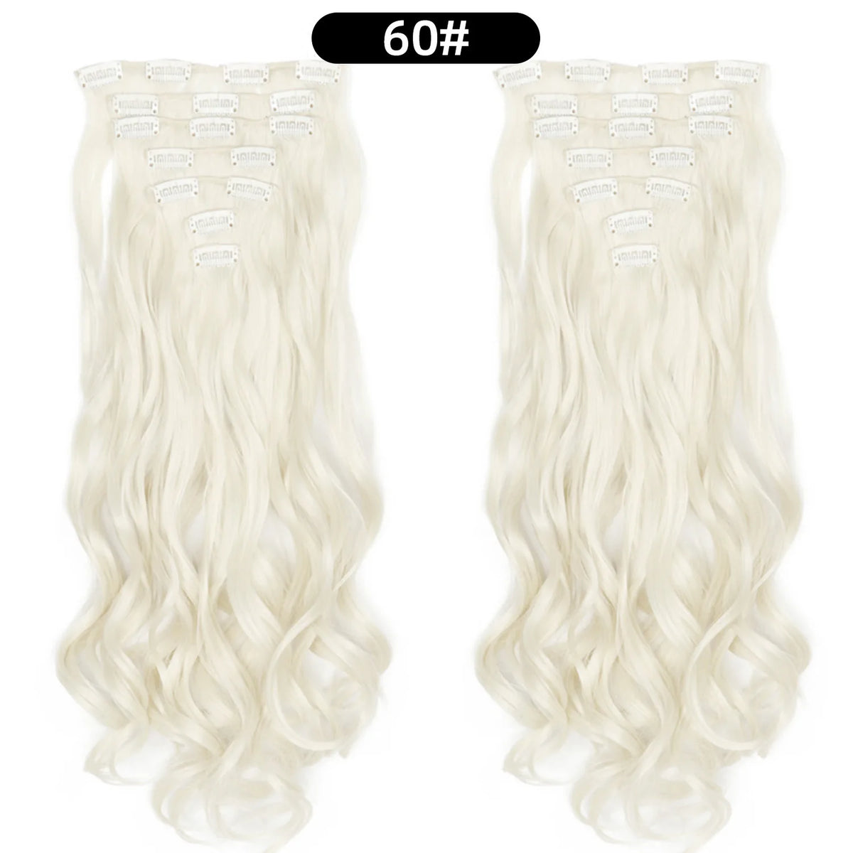 22 Inch Deep Wave Clip-In Hair Extensions Full Head Set