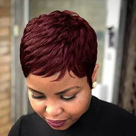Short Wavy Pixie Cut Wig for Daily Wear - 21