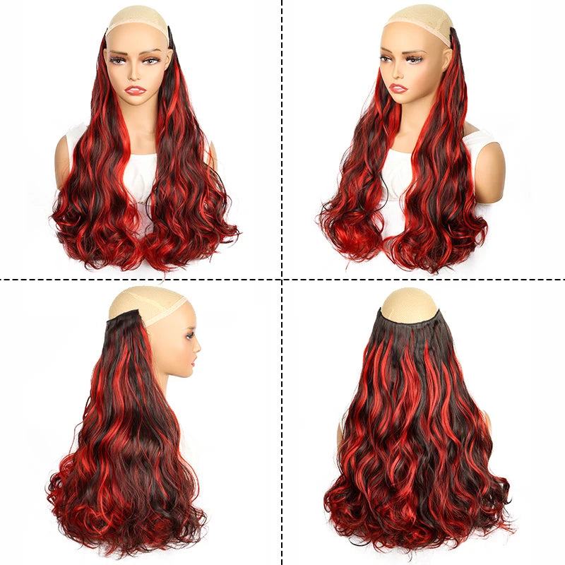 18-Inch Curly Clip-In Hair Extensions with Highlights - 4