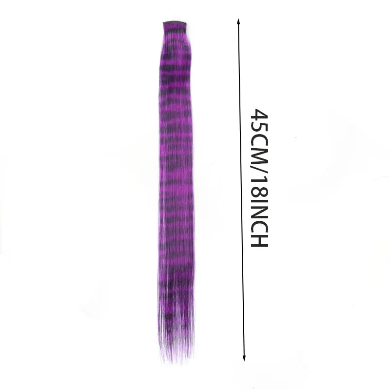 Colorful Leopard Print Clip-In Hair Extensions for Parties and Daily Use