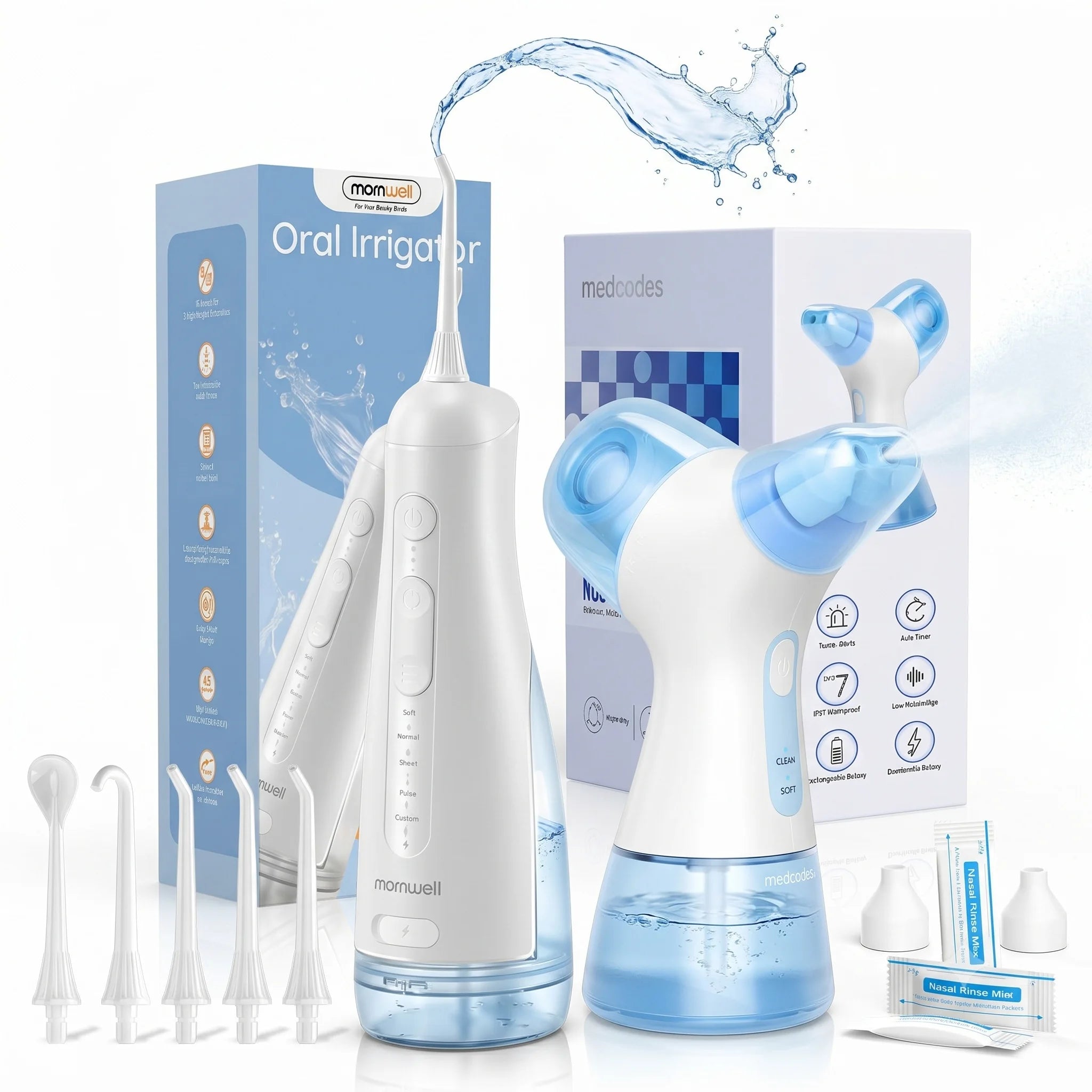 Portable Electric Oral Irrigator and Nasal Rinse Cleaning System - 1