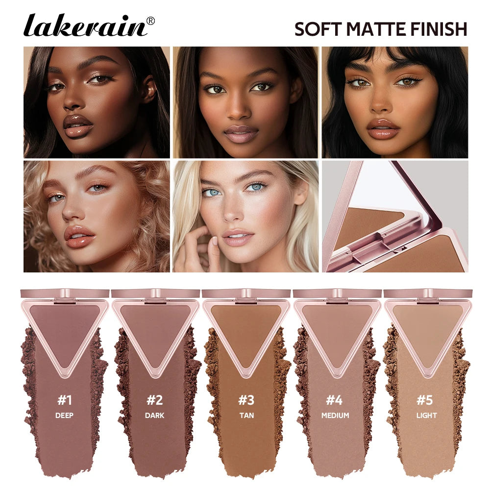 Long-Lasting Matte Bronzer Powder for Face Contouring and Shading