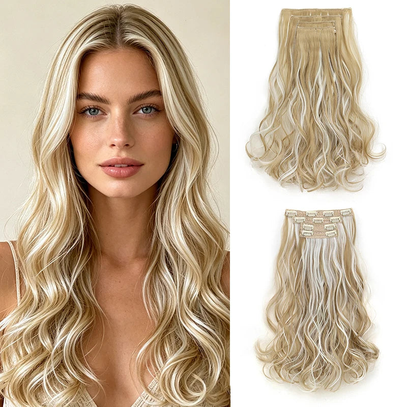 16-Inch Wavy Clip-In Hair Extensions for Instant Volume