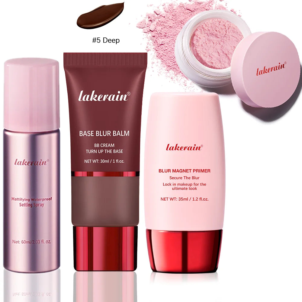 Professional Face Makeup Base and Setting Set for Long Lasting Matte Look - 33
