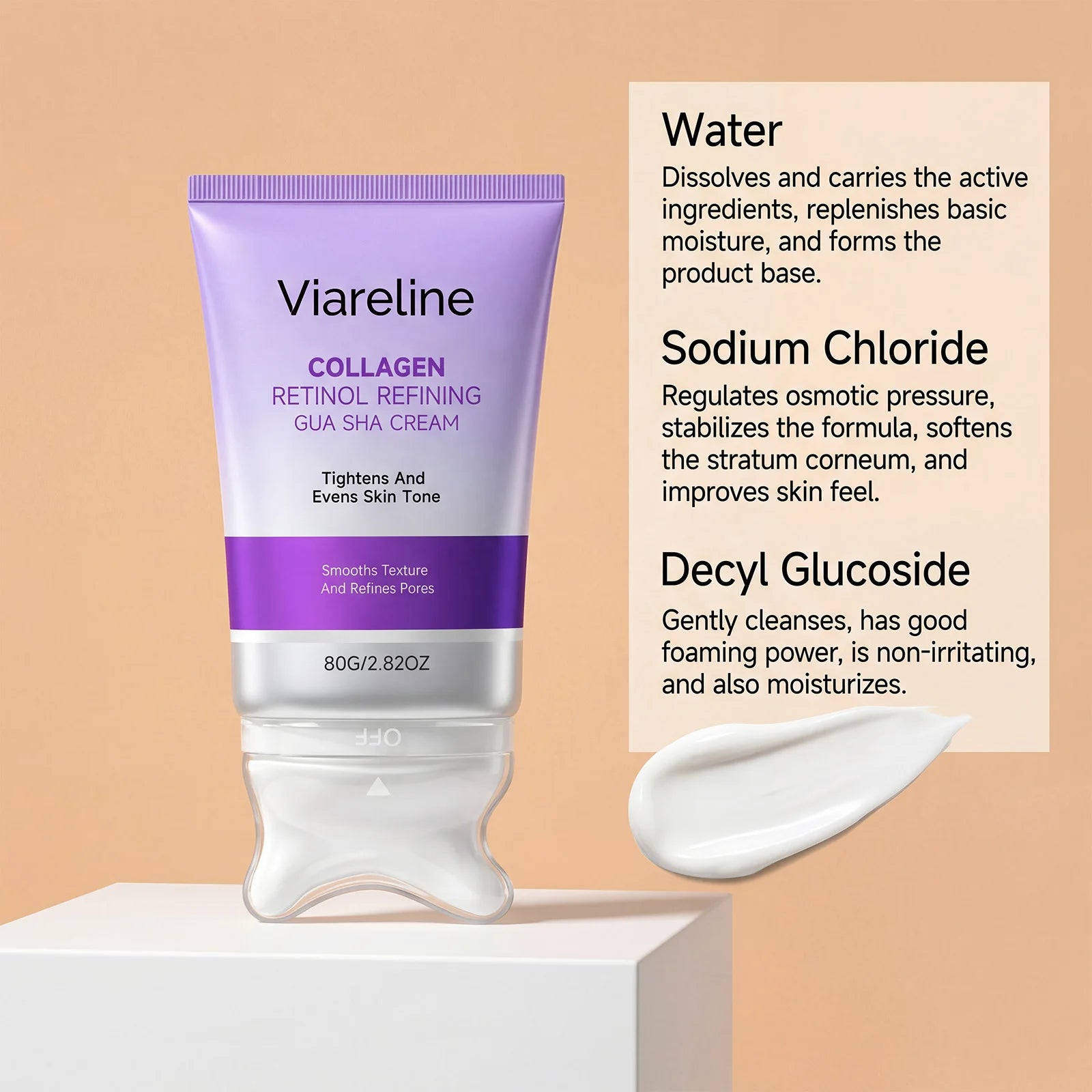 Collagen Retinol Sculpting Gua Sha Cream for Face Lifting and Tightening - 8