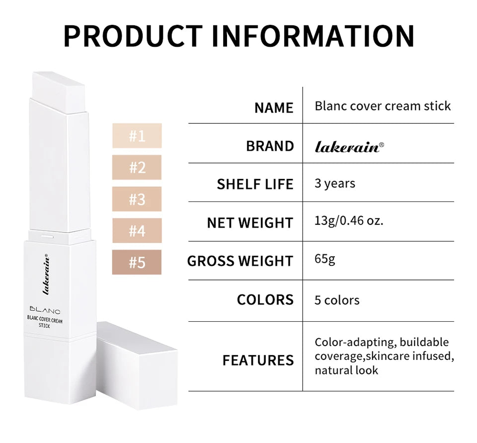 Color Changing Foundation Stick with Built-in Brush for Flawless Skin