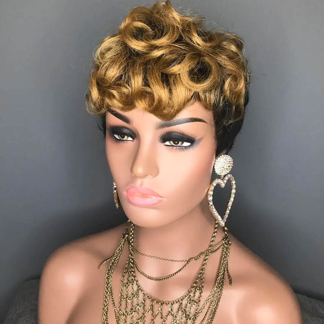 Short Curly Pixie Cut Wig for Women - 12