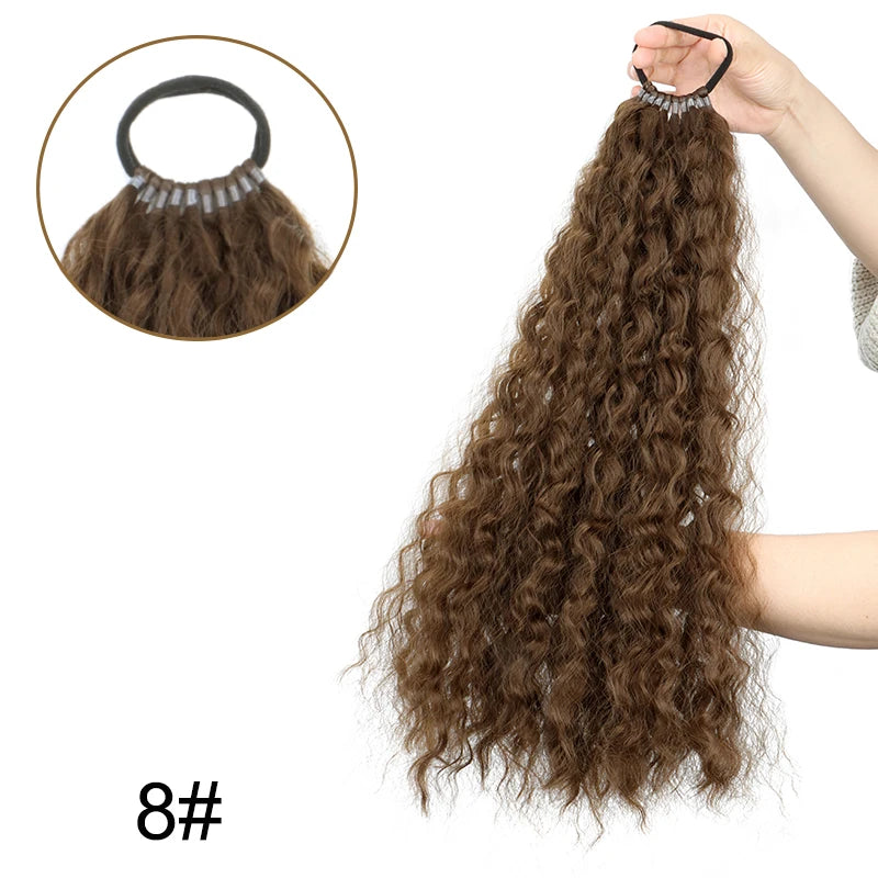 Wavy Curly Synthetic Long Ponytail Hair Extension for Daily Styling - 8