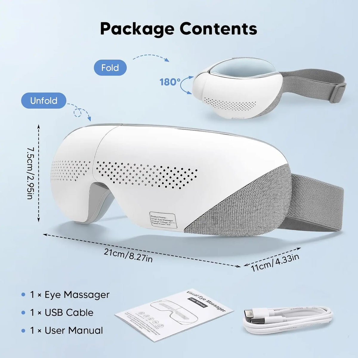 Rechargeable Heated Airbag Eye Massager for Relief and Relaxation