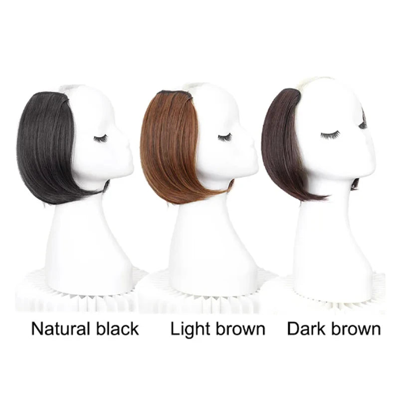 Short Straight V-Shaped Half Wig Hair Extension for Women - 2