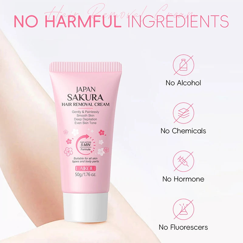 Painless Gentle Hair Removal Cream for Face and Body - 3