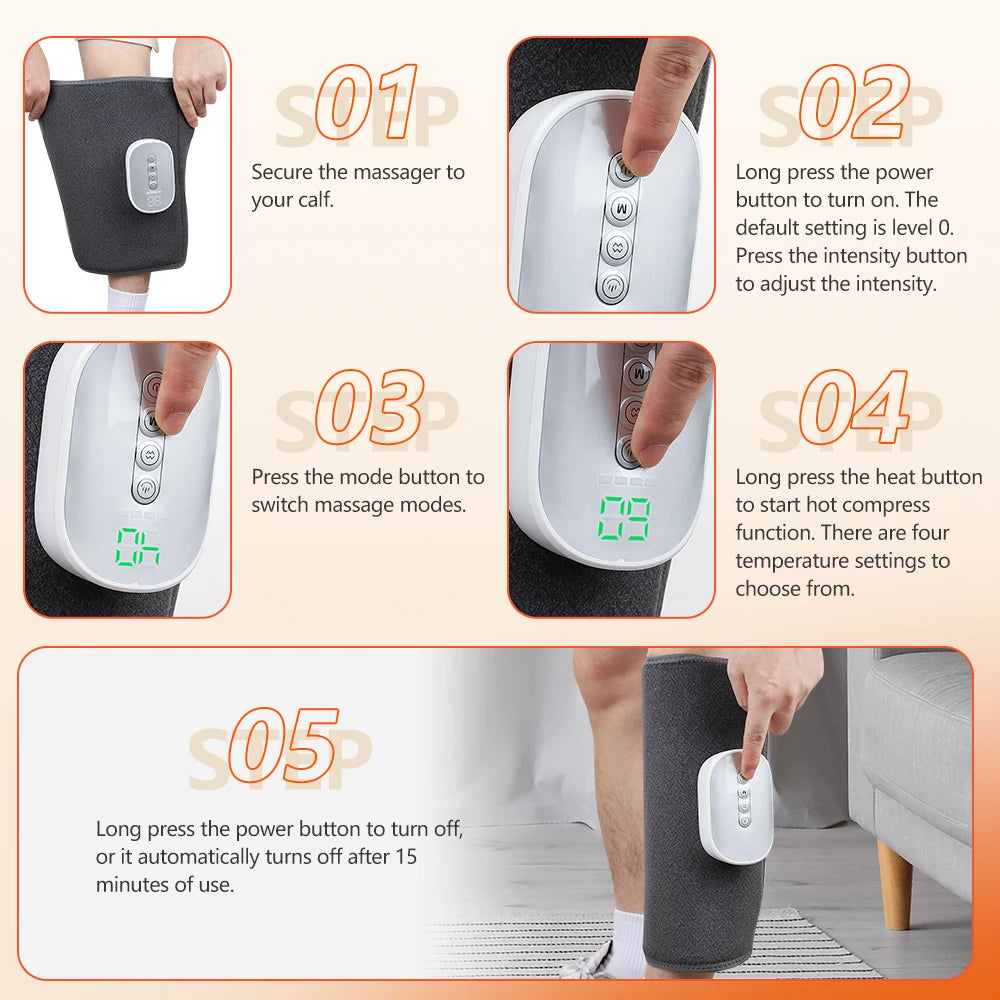 Cordless Air Compression Leg Massager with Soothing Heat for Recovery - 13
