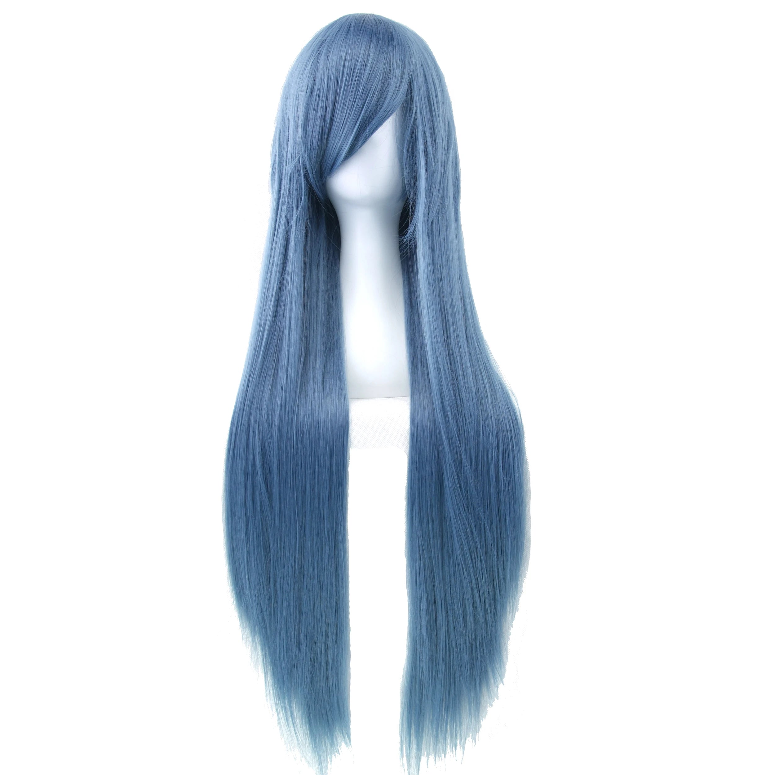 Long Straight Navy Blue Cosplay Wig for Anime Costumes and Halloween - 5