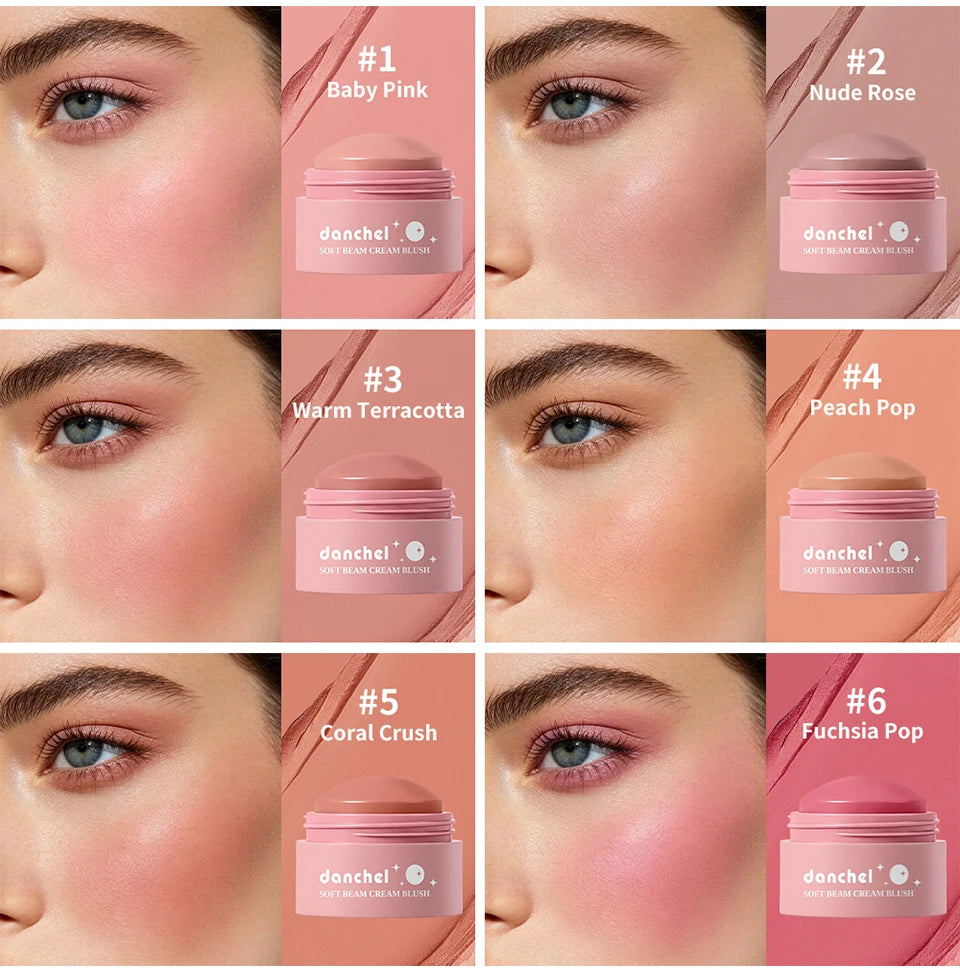 Long-Lasting Soft Cream Blush for Cheeks, Lips, and Eyes