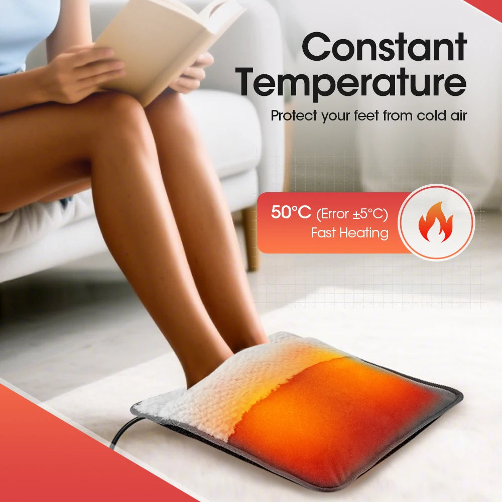 USB Heated Foot Warmer Mat for Office and Home Desk Use - 2