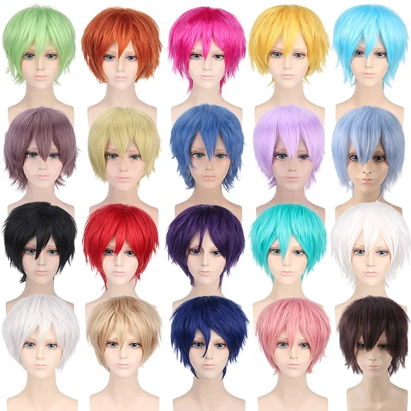 Short Curly Cosplay Wig with Bangs for Costume Parties and Daily Wear - 1