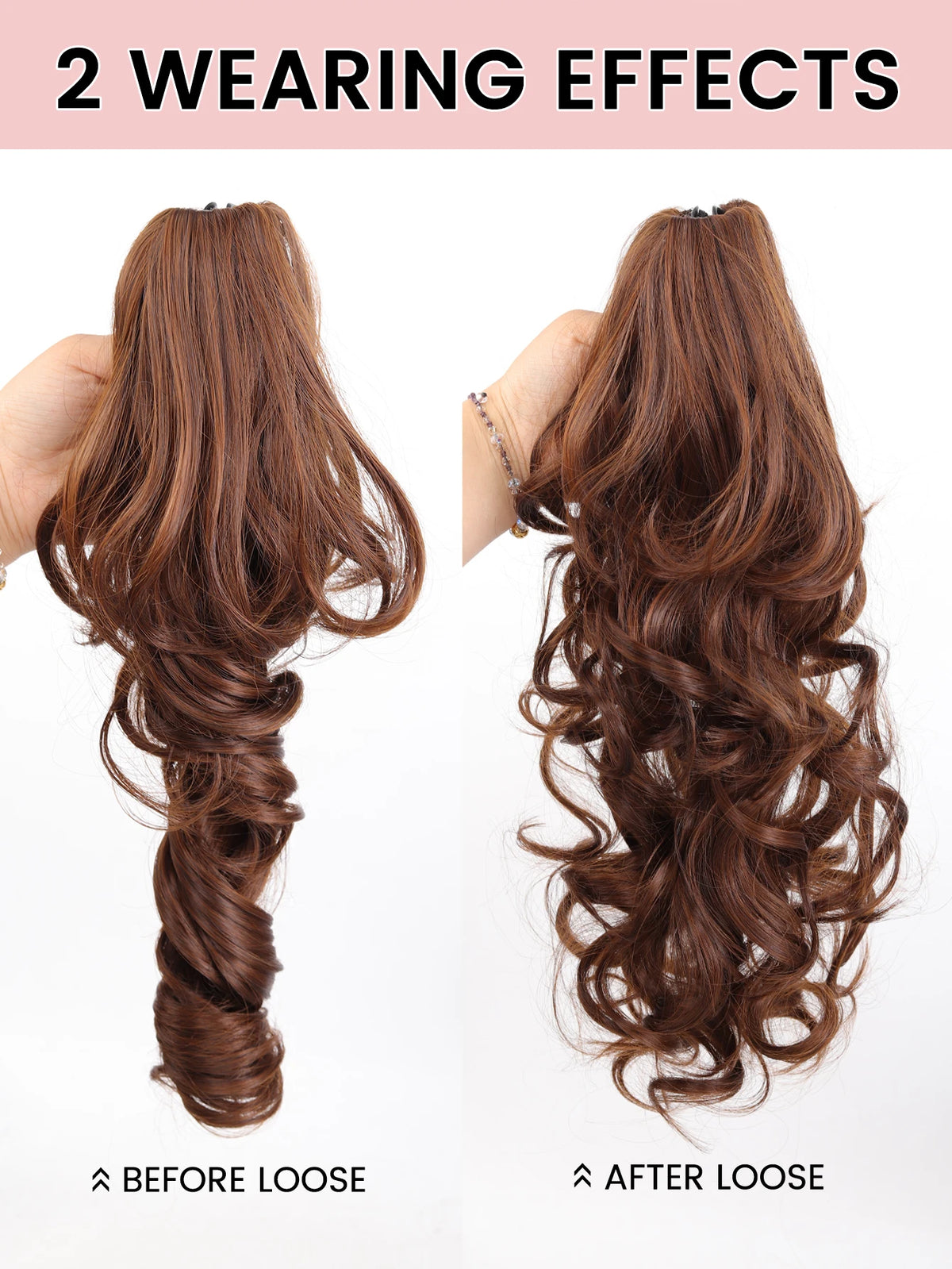 16-Inch Curly Claw Clip Ponytail Hair Extension