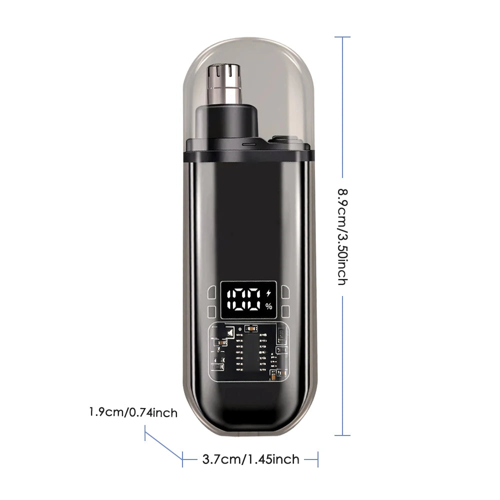 Electric Rechargeable Nose and Ear Hair Trimmer with LED Display