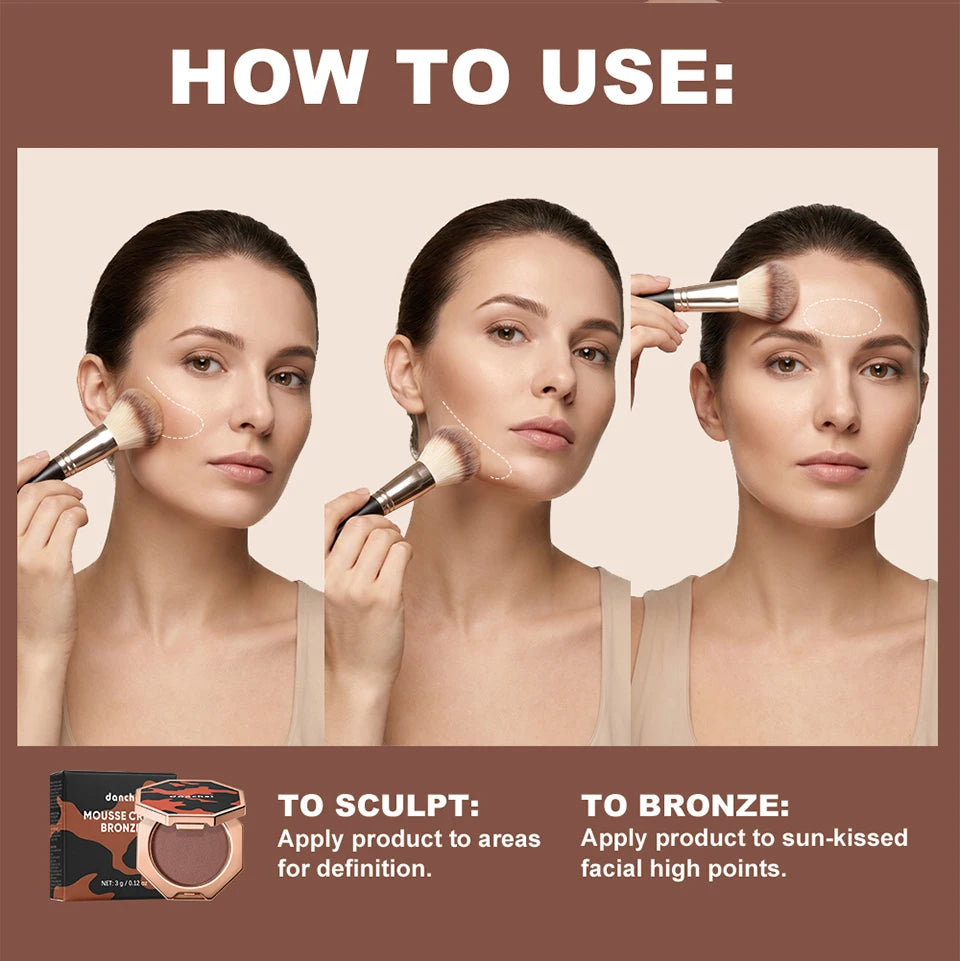 Long-Lasting Cream Mousse Bronzer for Natural Sculpting and Definition