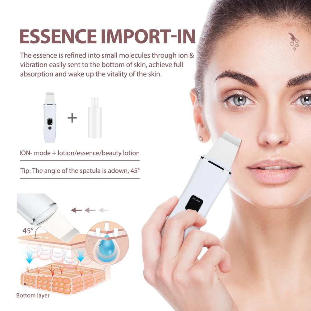Ultrasonic Facial Skin Scrubber and Pore Deep Cleaning Tool for Radiant Skin - 9