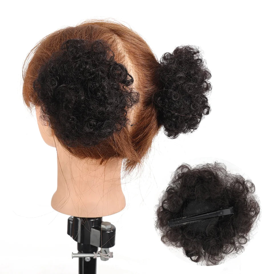 Synthetic Afro Puff Hair Bun Updo for Kids and Women - 9
