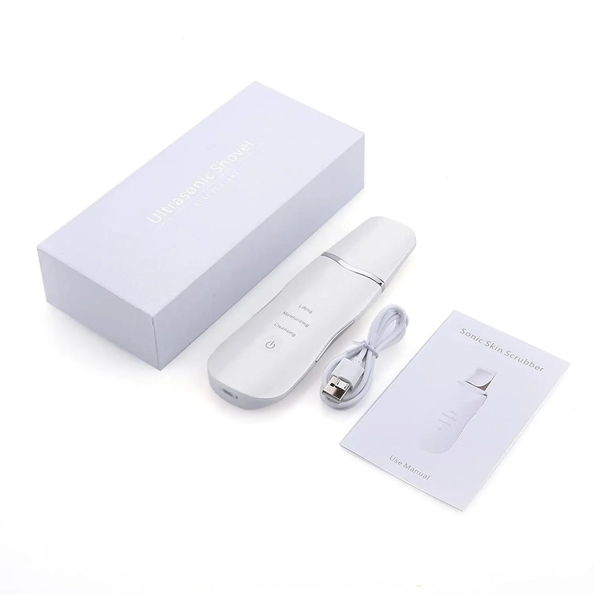 3-in-1 Ultrasonic Facial Skin Scrubber and Pore Cleaning Spatula