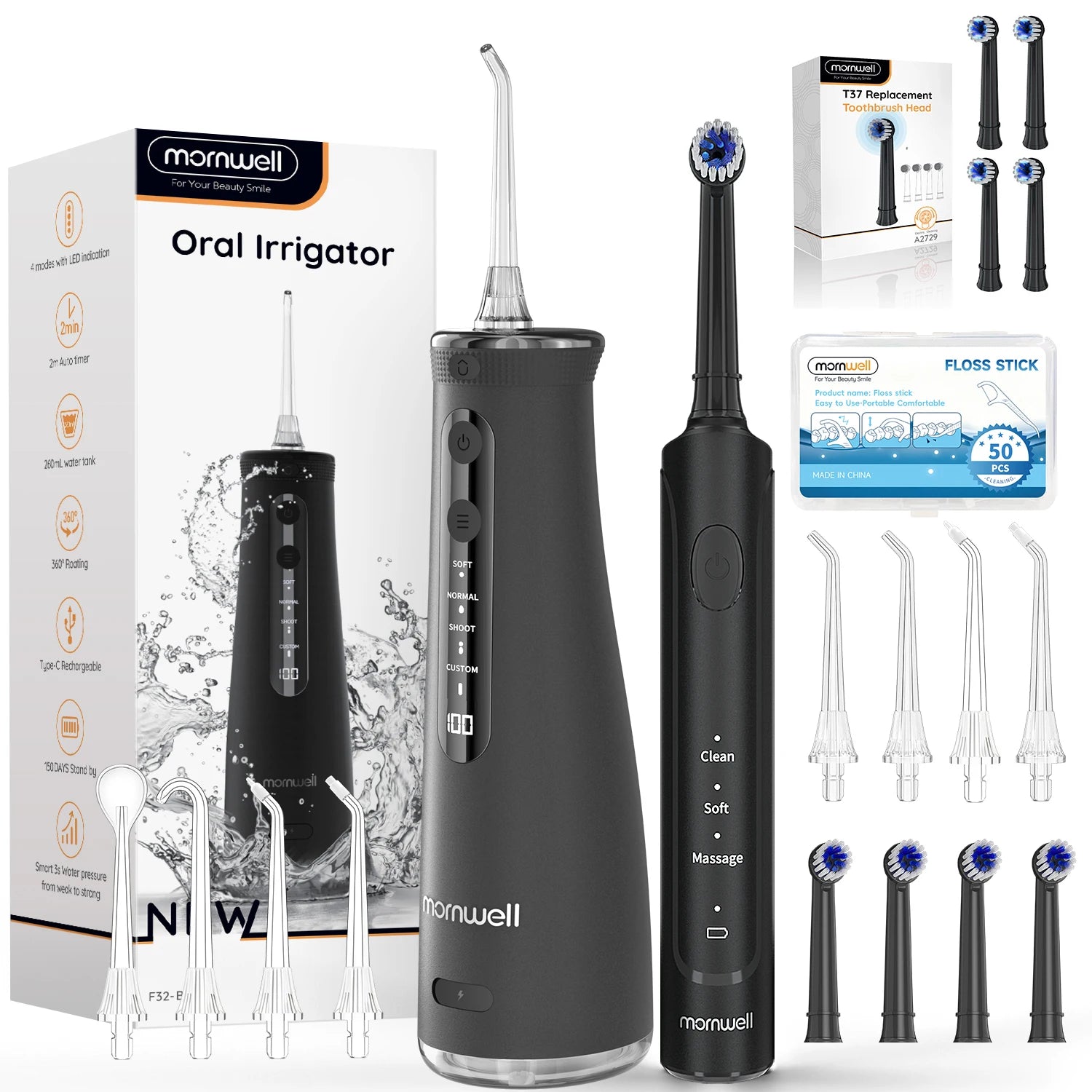 Electric Toothbrush and Water Flosser Combo Kit for Deep Teeth Cleaning - 22